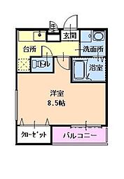 阪急神戸本線 塚口駅 徒歩8分の賃貸アパート 1階1Kの間取り