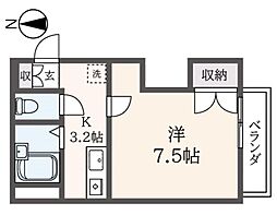 ＡＮＮＥＸ浜田山 2階1Kの間取り