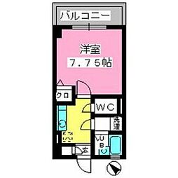 コスモコート 1Kの間取図画像