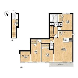 ＭＩＹＡＢＩ　ＴＷＯ 2階3LDKの間取り