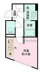 BRIO亀有 1階ワンルームの間取り