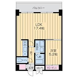 Osaka Metro四つ橋線 なんば駅 徒歩7分の賃貸マンション 10階1LDKの間取り