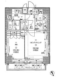 パレステュディオ四谷 13階1LDKの間取り
