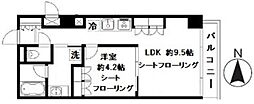 恩永メルヴェイユ 1LDKの間取図画像