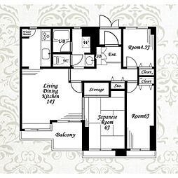 成城ヒルズA棟 3階3LDKの間取り