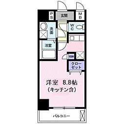 ロッソ・美園 5階ワンルームの間取り