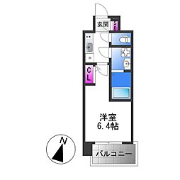 エスリード ザ・イーストレジデンス大阪城 1Kの間取図画像