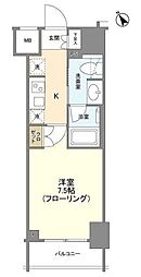 リビオレゾン新虎通り 1Kの間取図画像