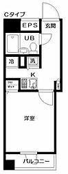 日神デュオステージ笹塚西館 1Kの間取図画像