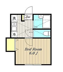 JR横浜線 橋本駅 徒歩15分の賃貸アパート 1階1Kの間取り