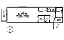 アーバン高宮 ワンルームの間取図画像