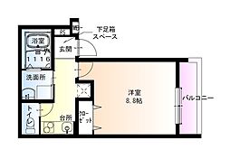 フジパレス住吉我孫子前II番館 2階1Kの間取り