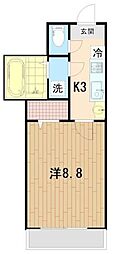 ダンリーベル三郷 1Kの間取図画像