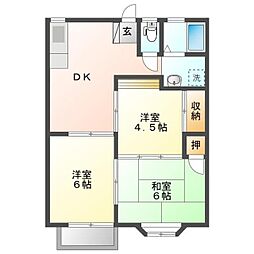 エスポアール中村C 3DKの間取図画像