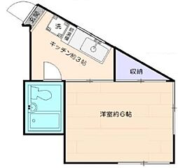 フラワーハウス 1Kの間取図画像