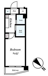 スカイコート文京白山 1階1Kの間取り