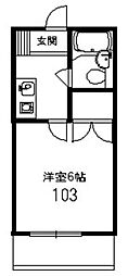 プレミール二子 1Kの間取図画像