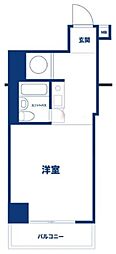 東海西神田マンション 6階ワンルームの間取り