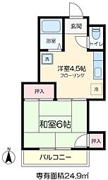 JR総武線 錦糸町駅 徒歩7分の賃貸マンション 4階1DKの間取り