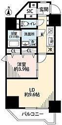 プレール・ドゥーク両国4 1LDKの間取図画像