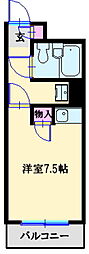 ヒルサイドビル3 ワンルームの間取図画像