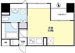 グランカーサ新宿御苑 ワンルームの間取図画像