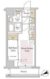 アーバネックス両国 6階1DKの間取り