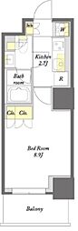 プライムメゾン板橋 8階1Kの間取り
