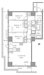 パークアクシス豊洲 3LDKの間取図画像