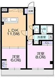 センターパーク柴又 2LDKの間取図画像