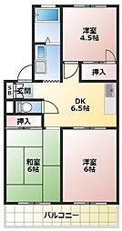 若葉マンション 3階3DKの間取り