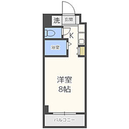パンルネックスクリスタル福大東 1Kの間取図画像