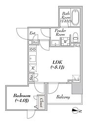 ミリアレジデンス両国2 9階1LDKの間取り