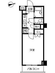 スカイコート蒲田第7 1階1Kの間取り