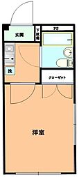 ジュネス用賀 2階ワンルームの間取り