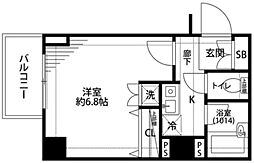 プレール・ドゥーク新宿曙橋 3階1Kの間取り