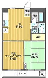 メゾンサヨネ 2DKの間取図画像