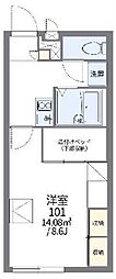 レオパレス昴555A 1Kの間取図画像
