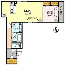 阪神本線 甲子園駅 徒歩5分の賃貸アパート 3階1LDKの間取り