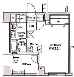 CAVANA北参道 5階ワンルームの間取り