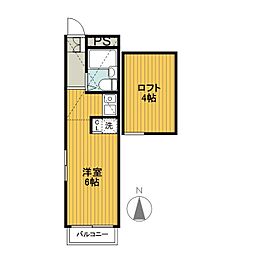 アップルハウス三ツ沢下町 ワンルームの間取図画像