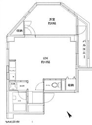 カーサケイワイNo.2 1LDKの間取図画像