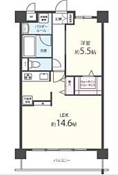 ゲートレジデンス鶴見緑地 2階1LDKの間取り