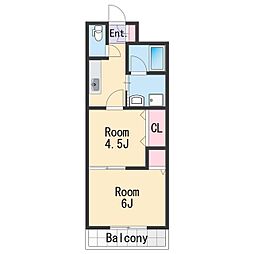 アスリートワン 2Kの間取図画像