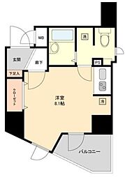 プリズムスクエア本駒込 ワンルームの間取図画像