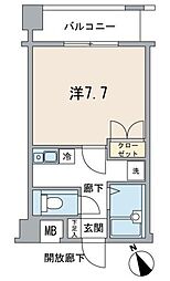 シンシア白金山北ホームズ 1階1Kの間取り
