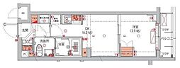 ハーモニーレジデンス武蔵小杉フォレストスクエア 1DKの間取図画像