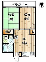 加藤ビル 2DKの間取図画像
