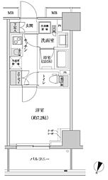 パークハビオ渋谷本町レジデンス 1Kの間取図画像
