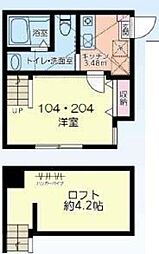ブラウニー 1Kの間取図画像